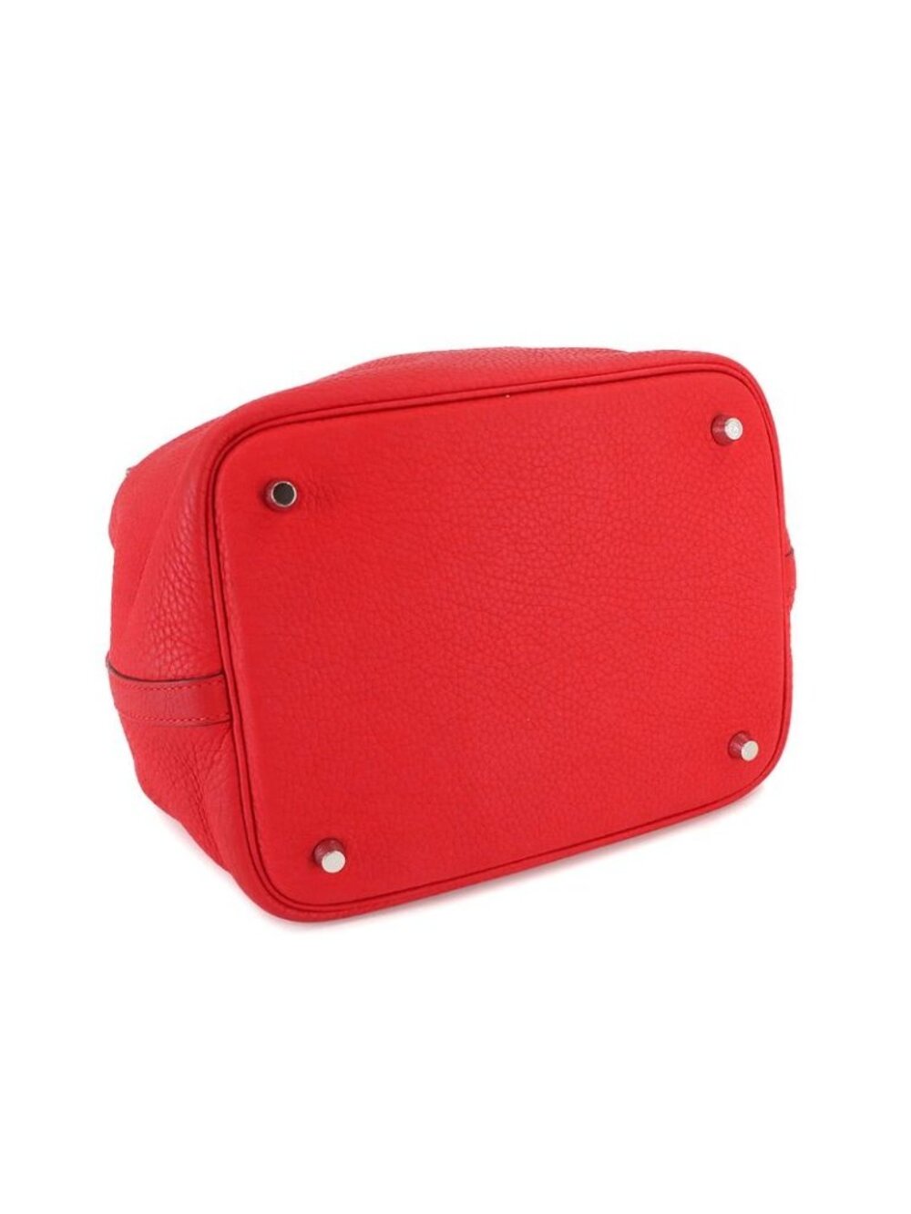 Hermes Picotin Lock Hand Bag Taurillon Clemence Rouge Tomato Silver - Picture 4 of 9
